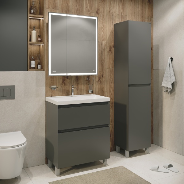 Пенал напольный "МЕРКАДО-40 см" универсальный, графит матовый