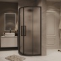 Душевое ограждение Grossman Cosmo 300.K33.02.8080.21.02 (80х80х195) квадрат,раздвижная,черный матовый,стекло шиншилла, 1 место