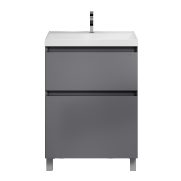 Тумба напольная "МЕРКАДО-60 см" с 2-я ящ. графит матовая (ум. Classica-60)