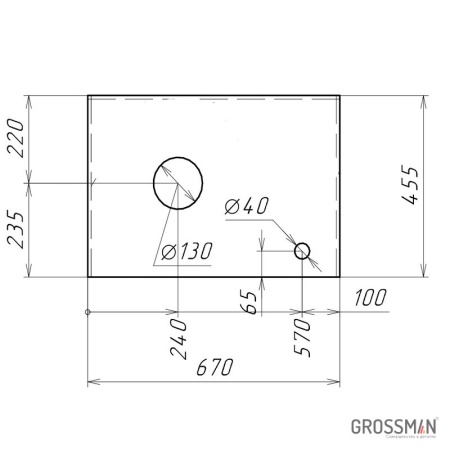 Столешница Grossman ФЛАЙ-70 см белая
