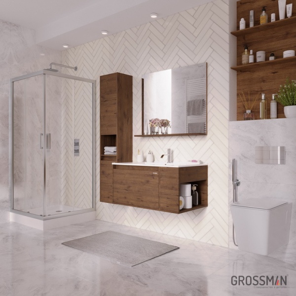 Зеркало Grossman ТЕНЗА-85 см с полкой веллингтон