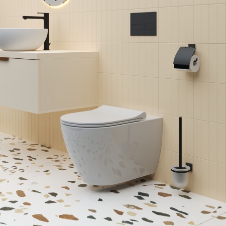 Унитаз Queen 113T20001R (570*360*400) БЕЛЫЙ подвесной БЕЗОБОДКОВЫЙ с тонкой крышкой, 2 место