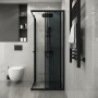 Душевое ограждение Niagara Eco NG-1009-14QT (90х90х190) квадрат,раздвижное,черный,стекло тонированное,1 место