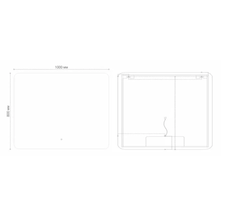 Зеркало Grossman Elegans-промо 100 х 80 см, LED подсветка, сенсорный выключатель, 17100801