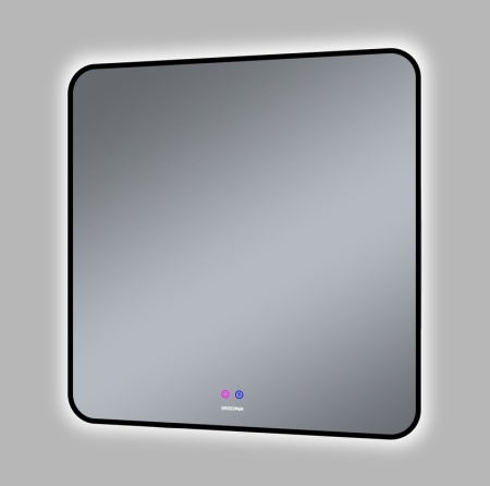 Зеркало ELEGANS-норма BLACK (800*800*45) LED с сенсорным выключателем и подогревом