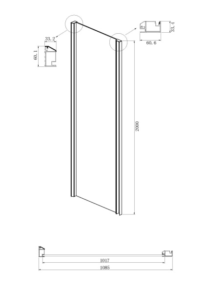 Боковая стенка Ambassador Intense 110IBB 1100x2000