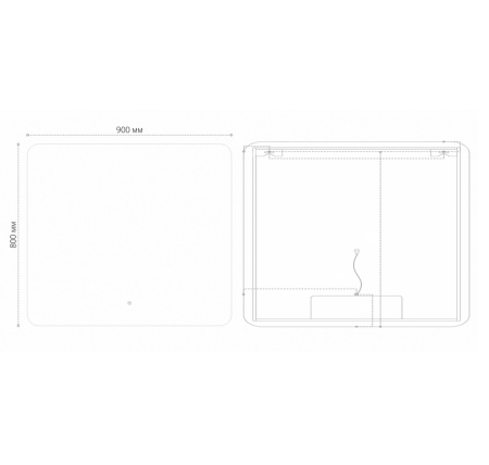 Зеркало ELEGANS-норма (900*800*45) LED с сенсорным выключателем и подогревом