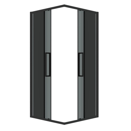 Душевое ограждение Grossman Cosmo 300.K33.02.9090.21.10 (90х90х195) квадрат,раздвижная,черный матовый,стекло тонированное, 1 место
