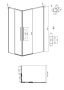 1/2 душевого ограждения Grossman Galaxy 1/2.K33.01.70.10.02 (70х195) правая,хром,стекло шиншилла, 1 место