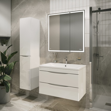 Пенал подвесной "ВИСТА-30 см" левый, белый глянец