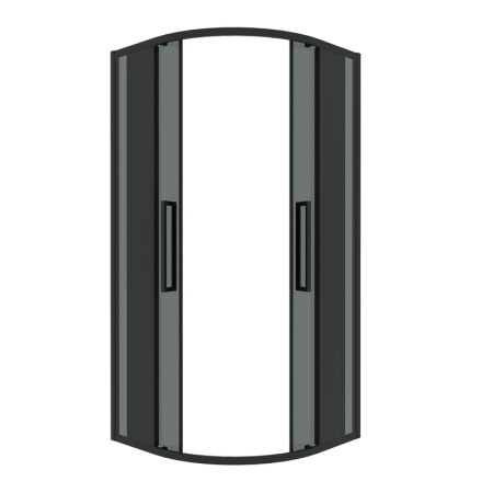 Душевое ограждение Grossman Cosmo 301.K33.02.8080.21.10 (80х80х195) четверть круга,раздвижная,черный матовый,стекло тонированное, 1 место