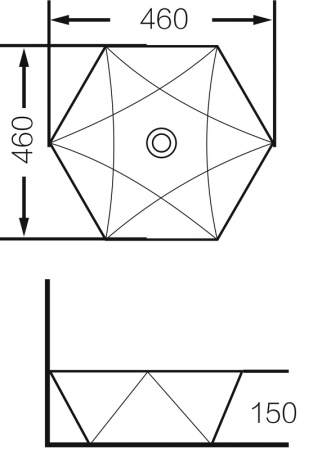 Раковина Grossman Diamond GR-3029 (460х460х150) белая,1 место