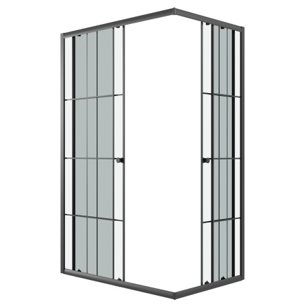 Душевое ограждение Niagara Eco NG-1018-14QKL (100х80х190) прямоугольник,раздвижное,черный,стекло клетка,1 место
