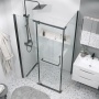 Душевое ограждение Grossman Pragma 100.K33.03.120.21.00-200.K33.03.80.21.00 (120х80х195) распашная,черный матовый,стекло прозрачное,2 места