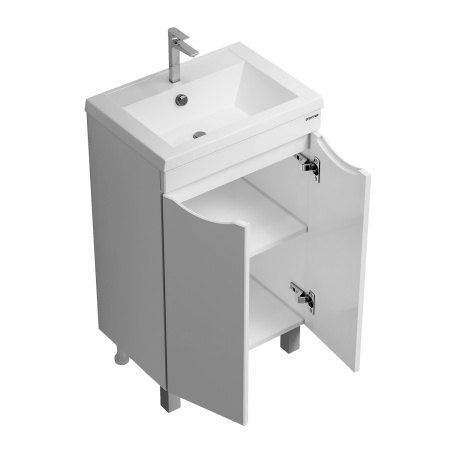 Тумба напольная "ВИСТА-50 см" с 2-мя двер., белый глянец (ум. Alice-50)