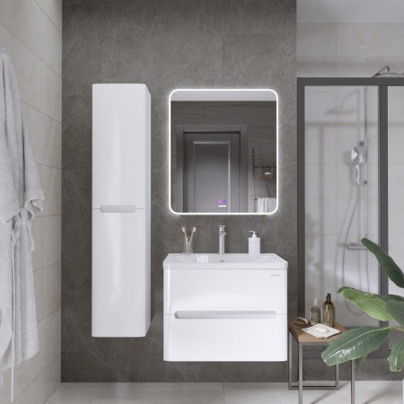 Тумба подвесная "АДЕЛЬ-НОРМА-70 см" с 2-я ящ. белый глянец (ум. Aдель-70)