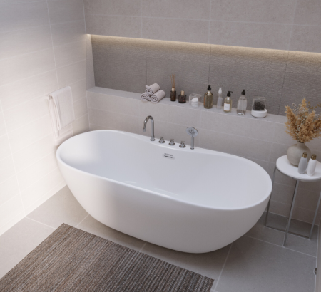 Ванна пристенная Grossman Classic GR-12501-1 (160х75х58),со смесителем на борту ,1 место