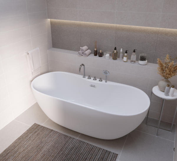 Ванна пристенная Grossman Classic GR-12501-1 (160х75х58),со смесителем на борту ,1 место