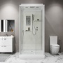 Душевая кабина Niagara Standart ST80/15Q (80х80х215) квадрат,поддон 15см,распашная,проф.белый,3 места