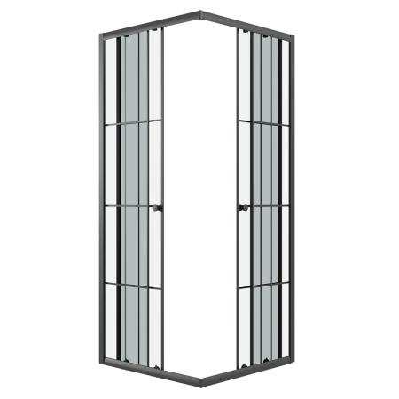 Душевое ограждение Niagara Eco NG-1010-14QKL (100х100х190) квадрат,раздвижное,черный,стекло клетка,1 место