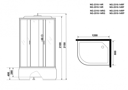 Душевая кабина Niagara NG 2310-14R Правая