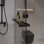 Душевая перегородка Niagara Nova NG-670-12ВLACK (120х195) черный матовый,стекло прозрачное,с полкой,1 место