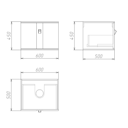 Тумба подвесная "НОРМА-60 см" с 1-ящ. белый глянец (ум.GR-3013, 3019)