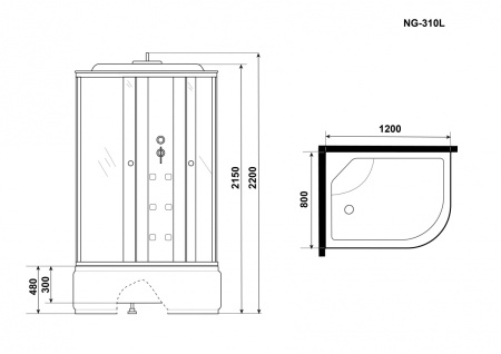 Душевая кабина Niagara Ultra NG 310-01R Правая