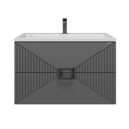 Тумба подвесная "ЛУКСОР-80 см" с 2-я ящ. графит матовая (ум. Блисс-80 см.)