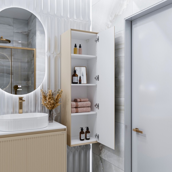 Пенал подвесной "КРИСТАЛЛ-35 см" универсальный беж. матовый