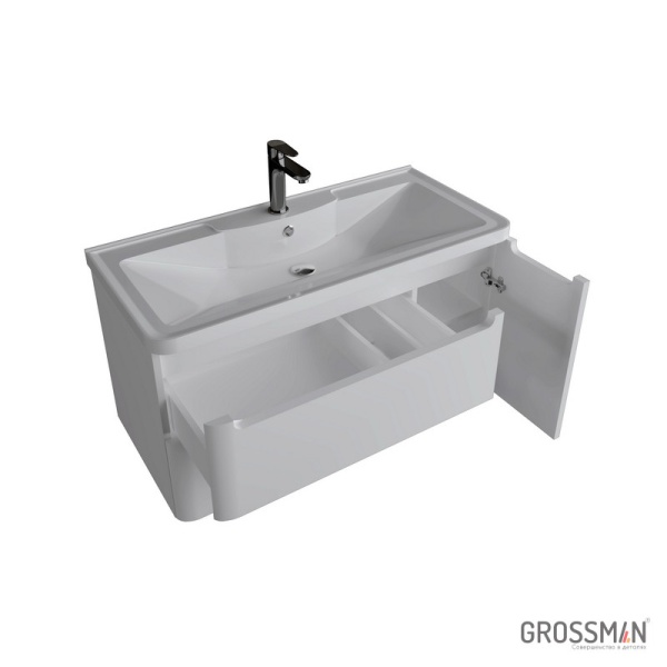 Тумба подвесная Grossman АДЕЛЬ-100 см с 2-я ящиками белая