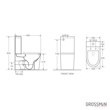 Унитаз напольный Grossman GR-4450BMS черный