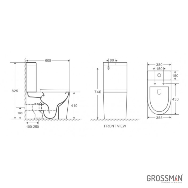 Унитаз напольный Grossman GR-4450BMS черный