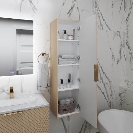 Пенал подвесной "БЛИСС-35 см" универсальный, бежевый матовый