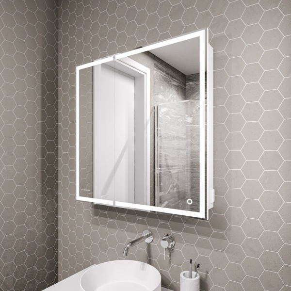 Шкаф-зеркало "МЕРКАДО-80 см" Пр. с LED подсветкой