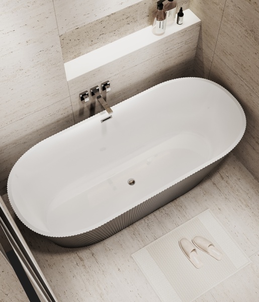 Ванна отдельностоящая Grossman Forta GR-27021MB (170х75х58) цвет черный/белый матовый,1 место