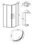 Душевое ограждение Grossman Cosmo 301.K33.02.8080.10.00 (80х80х195) четверть круга,раздвижная,хром,стекло прозрачное, 1 место