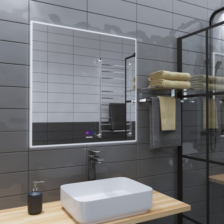 Зеркало PRAGMA-норма BLACK (800*800*45) LED с сенсорным выключателем и подогревом