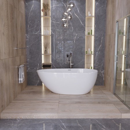 Ванна отдельностоящая Grossman Fly GR-1102 (170х80х60) цвет белый,1 место