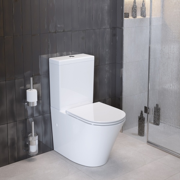 Унитаз Ritz 237K19001RS (665*360*830) напольный БЕЗОБОДКОВЫЙ, с тонкой крышкой, 3 места