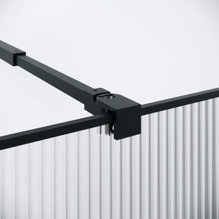Душевая перегородка Niagara Nova NG-481-12FBLACK (120х200) черный матовый,стекло рифленое/тонированное,1 место
