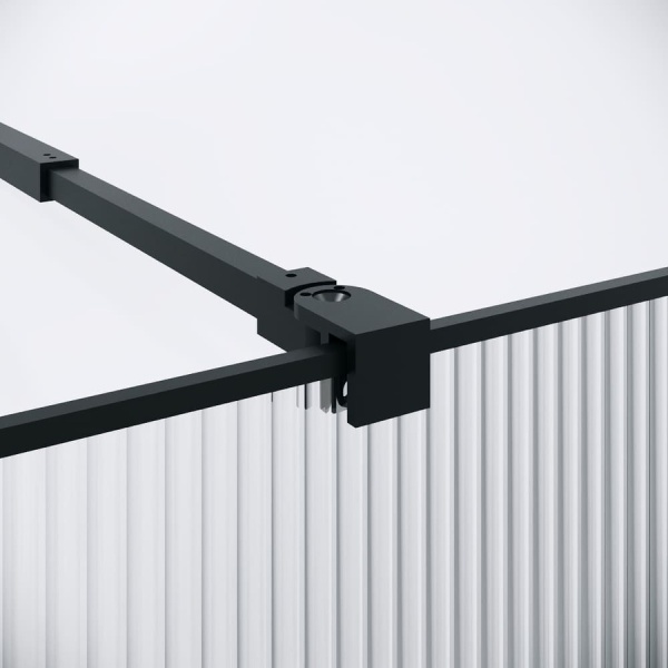 Душевая перегородка Niagara Nova NG-481-90FBLACK (90х200) черный матовый,стекло рифленое/тонированное,1 место