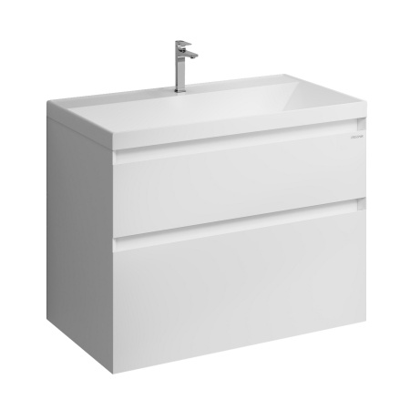 Тумба подвесная "МЕРКАДО-80 см" с 2-я ящ. белая матовая (ум. Classica-80)