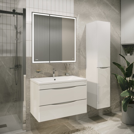 Тумба подвесная "ВИСТА-80 см" с 2-я ящ. белый глянец (ум. Alice-80)