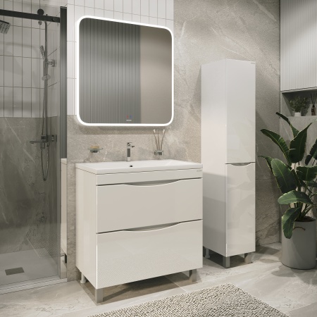 Тумба напольная "ВИСТА-75 см" с 2-я ящ. белый глянец (ум. Alice-75)