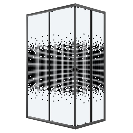 Душевое ограждение Niagara Eco NG-1012-14QBLACK (120х80х190) прямоугольник,раздвижное,черный,стекло мозаика,1 место