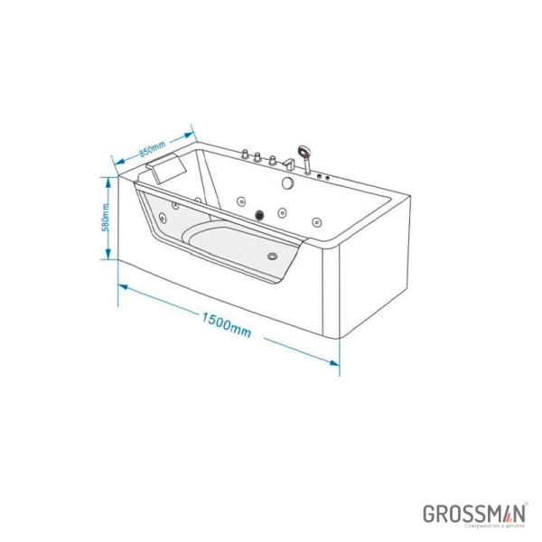 Акриловая ванна Grossman GR-15085-1