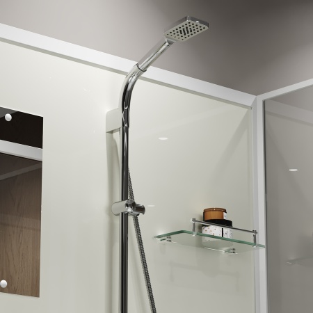 Душевая кабина Niagara Standart ST100/80/15Q/BK (100х80х200) прямоугольник,поддон 15см,распашная,проф.белый,без крыши,3 места