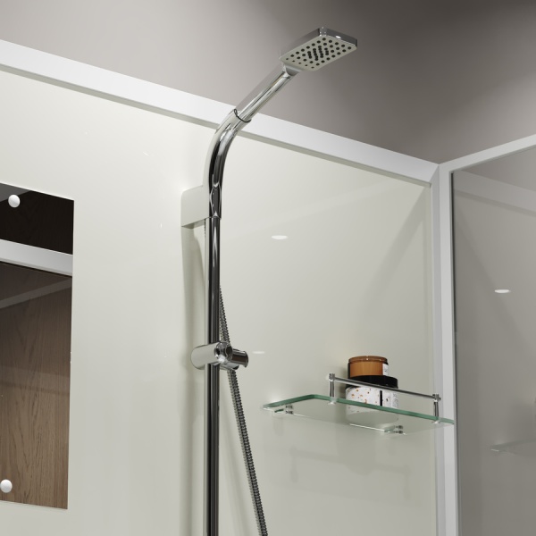 Душевая кабина Niagara Standart ST100/80/15Q/BK (100х80х200) прямоугольник,поддон 15см,распашная,проф.белый,без крыши,3 места