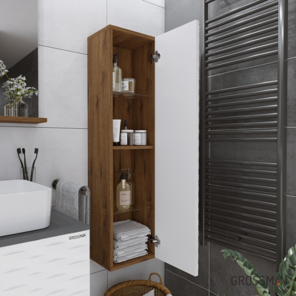 Пенал подвесной Grossman АЛЬБА-30 см веллингтон/белый